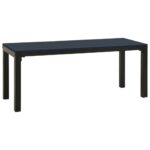 Black Steel Garden Bench 110cm