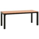 110cm Garden Bench Outdoor Patio Steel Wooden WPC Park Seater Stool Chair Seat