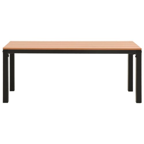 110cm Garden Bench Outdoor Patio Steel Wooden WPC Park Seater Stool Chair Seat - Image 3