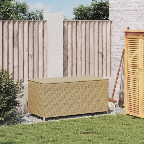 Garden Storage Box Mix Beige 190L Poly Rattan - Image 3