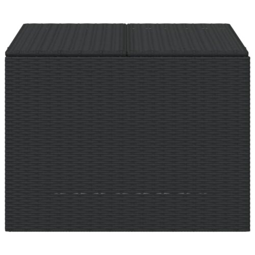 Garden Storage Box Black 291L Poly Rattan - Image 4