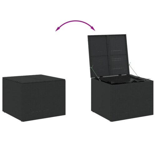 Garden Storage Box Black 291L Poly Rattan - Image 7
