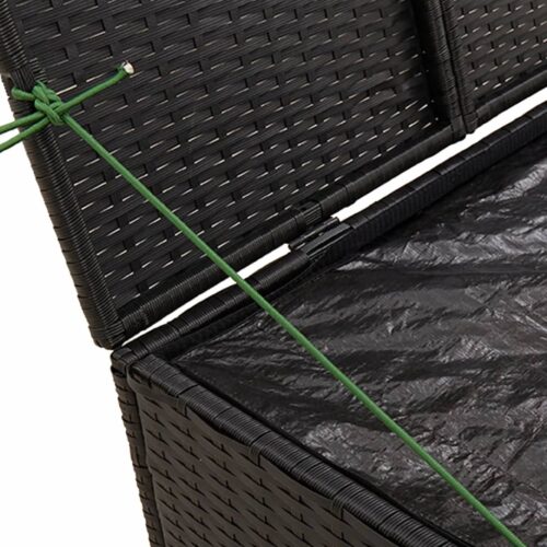 Garden Storage Box Black 291L Poly Rattan - Image 8