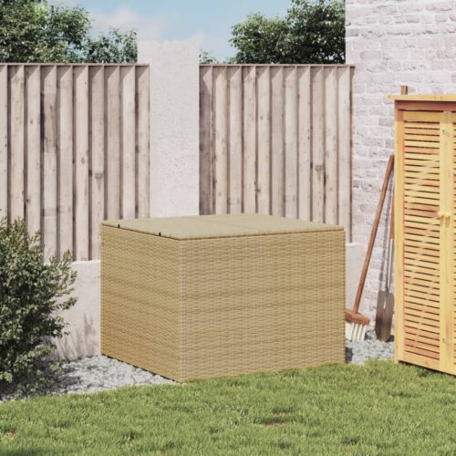 Garden Storage Box Mix Beige 291L Poly Rattan - Image 3