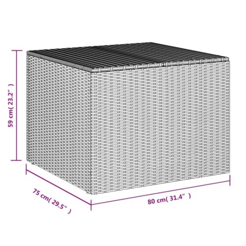 Garden Storage Box Mix Beige 291L Poly Rattan - Image 9