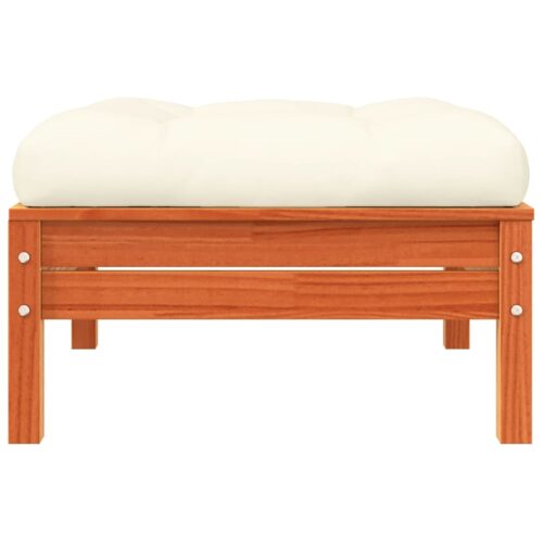 Pine Wood Outdoor Footstool Garden Patio Bench Ottoman Stool Chair Seat - Image 5