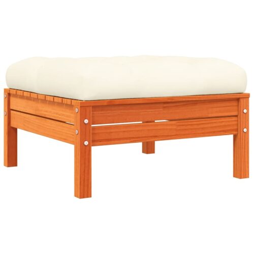 Pine Wood Outdoor Footstool Garden Patio Bench Ottoman Stool Chair Seat - Image 7
