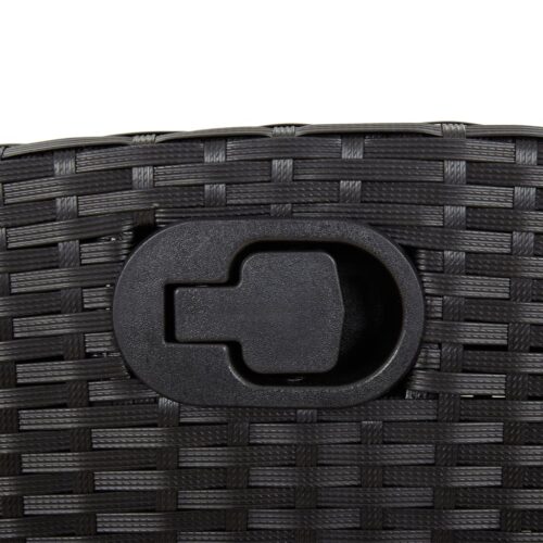 Reclining Garden Chair with Cushions Black Poly Rattan - Image 8