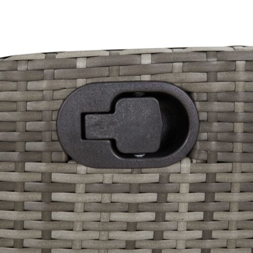Reclining Garden Chair with Footrest Grey Poly Rattan - Image 8