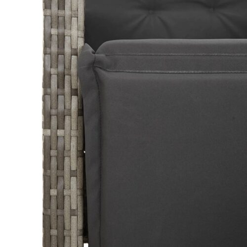 Reclining Garden Chair with Footrest Grey Poly Rattan - Image 9