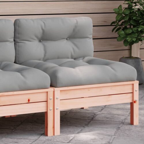 Garden Sofa Armless with Cushions Solid Wood Douglas - Image 10