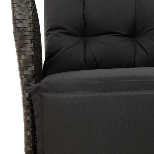 Reclining Garden Chair with Footrest Black Poly Rattan - Image 9