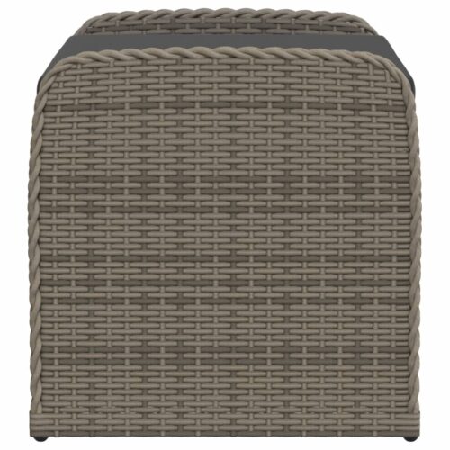 Storage Bench with Cushion Grey 80x51x52cm Poly Rattan - Image 5