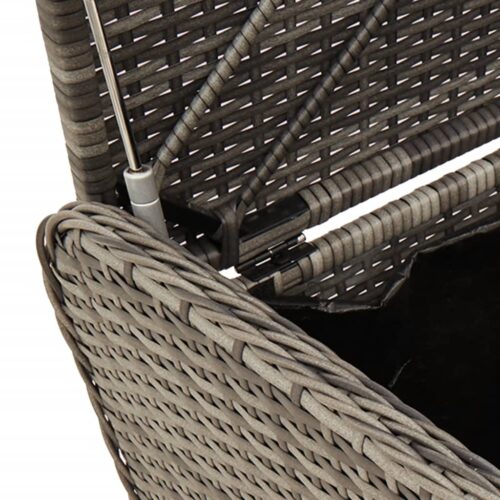 Storage Bench with Cushion Grey 80x51x52cm Poly Rattan - Image 8