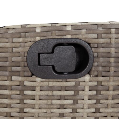 Reclining Garden Chair with Footrest Grey Poly Rattan - Image 8