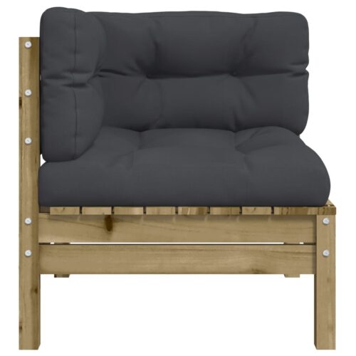 Garden Sofa Corner with Cushions Impregnated Wood Pine - Image 6