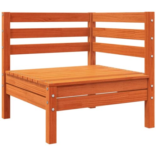 Garden Sofa Corner with Cushions Wax Brown Solid Wood Pine - Image 4