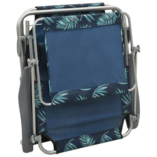 Sun Lounger with Canopy Steel Leaf Print - Image 7