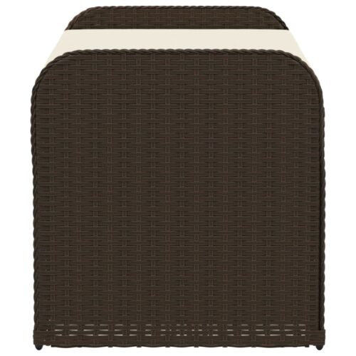 Storage Bench with Cushion Brown 115x51x52cm Poly Rattan - Image 5