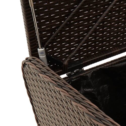 Storage Bench with Cushion Brown 115x51x52cm Poly Rattan - Image 8