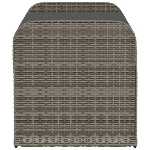 Storage Bench with Cushion Grey 115x51x52cm Poly Rattan - Image 5