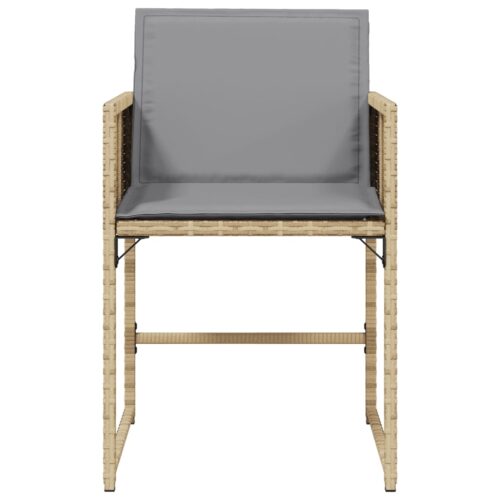 Garden Chairs with Cushions 4pcs Mix Beige Poly Rattan - Image 5