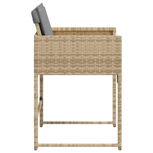 Garden Chairs with Cushions 4pcs Mix Beige Poly Rattan - Image 6
