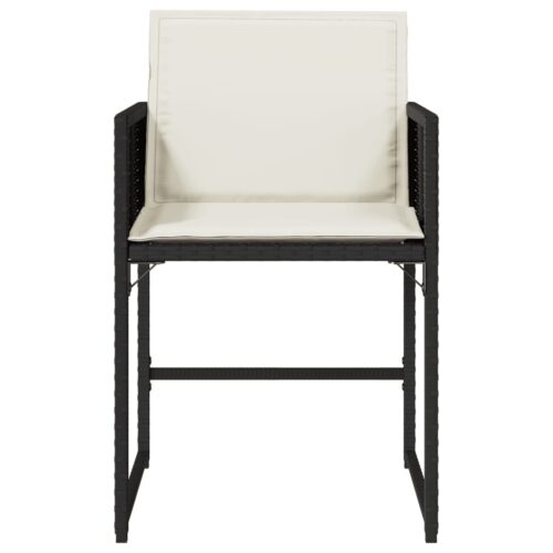 Garden Chairs with Cushions 4pcs Black Poly Rattan - Image 5