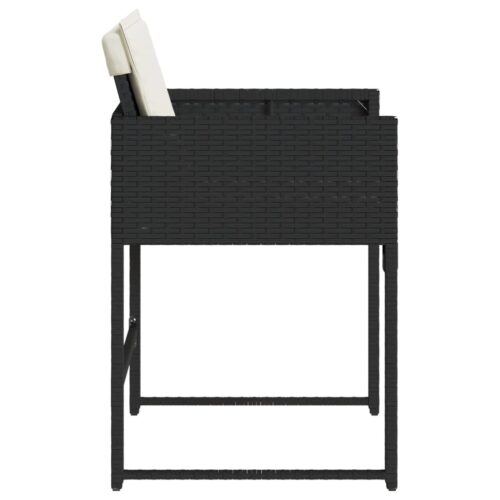 Garden Chairs with Cushions 4pcs Black Poly Rattan - Image 6