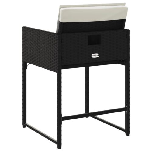 Garden Chairs with Cushions 4pcs Black Poly Rattan - Image 7