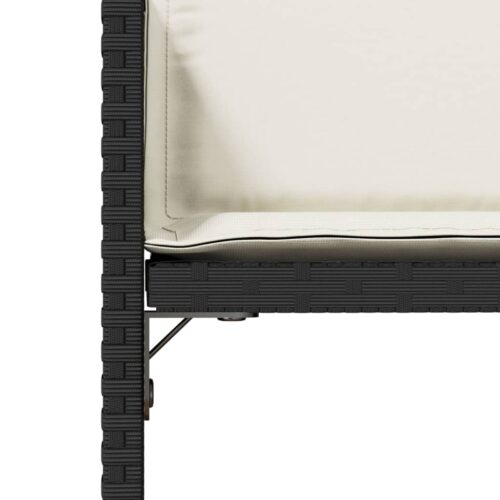 Garden Chairs with Cushions 4pcs Black Poly Rattan - Image 9