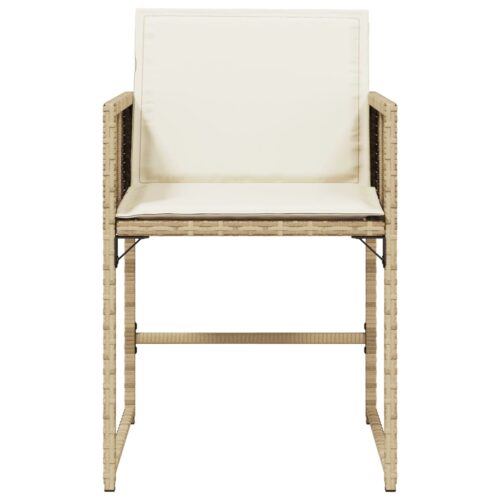 Garden Chairs with Cushions 4pcs Beige Poly Rattan - Image 5