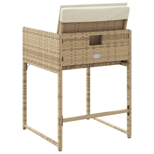 Garden Chairs with Cushions 4pcs Beige Poly Rattan - Image 7