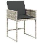 Garden Chairs with Cushions 4pcs Grey Poly Rattan