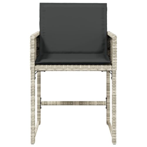 Garden Chairs with Cushions 4pcs Grey Poly Rattan - Image 5