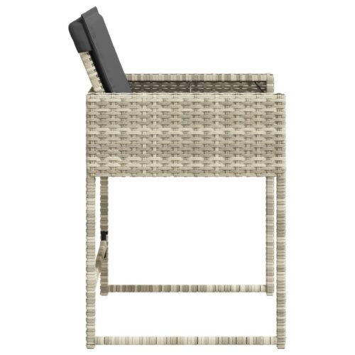 Garden Chairs with Cushions 4pcs Grey Poly Rattan - Image 6