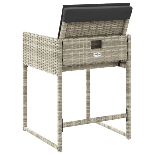 Garden Chairs with Cushions 4pcs Grey Poly Rattan - Image 7