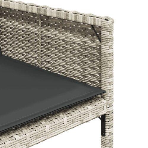 Garden Chairs with Cushions 4pcs Grey Poly Rattan - Image 9