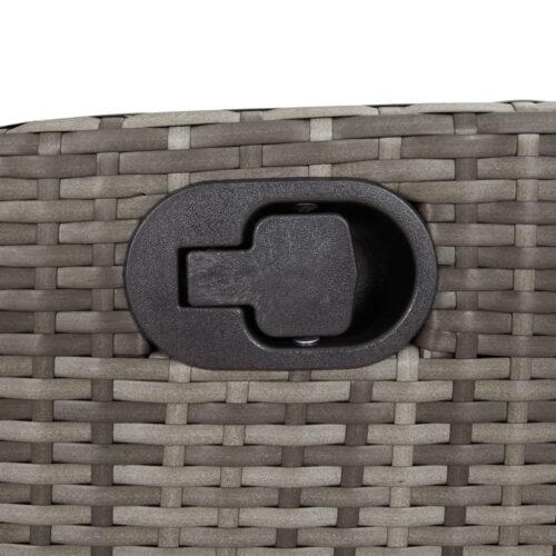 3-Piece Garden Dining Set with Cushions Grey Poly Rattan Wicker Outdoor Patio Furniture - Image 7