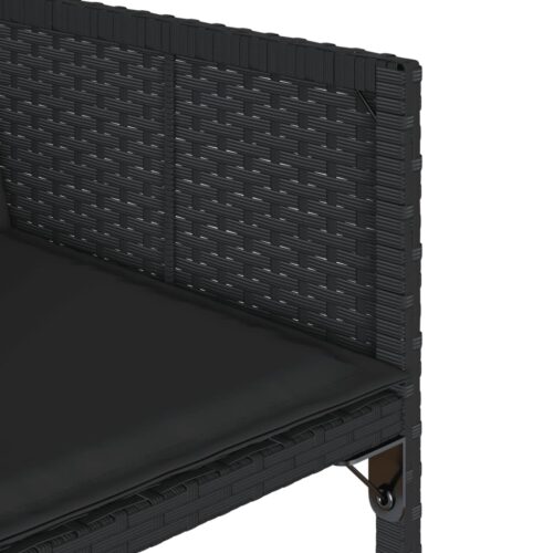 Garden Chairs with Cushions 4pcs Black Poly Rattan - Image 10