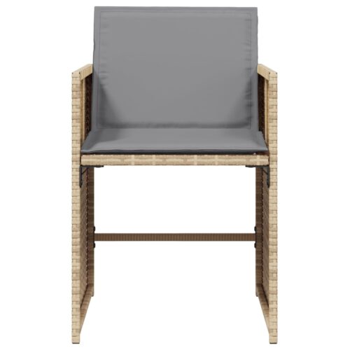 Garden Chairs with Cushions 4pcs Mix Beige Poly Rattan - Image 5