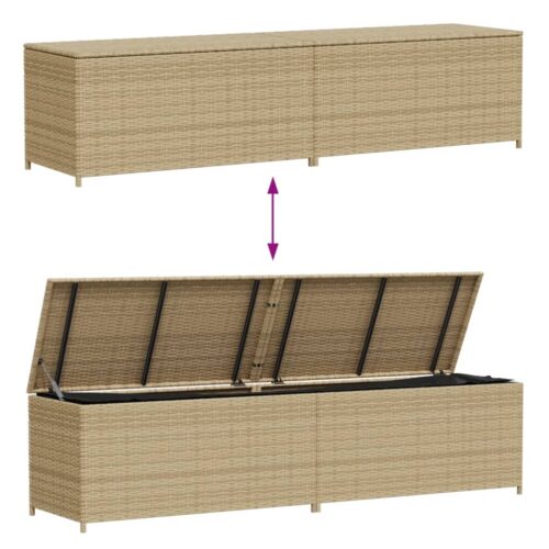Garden Storage Box Mix Beige 469L Poly Rattan - Image 7