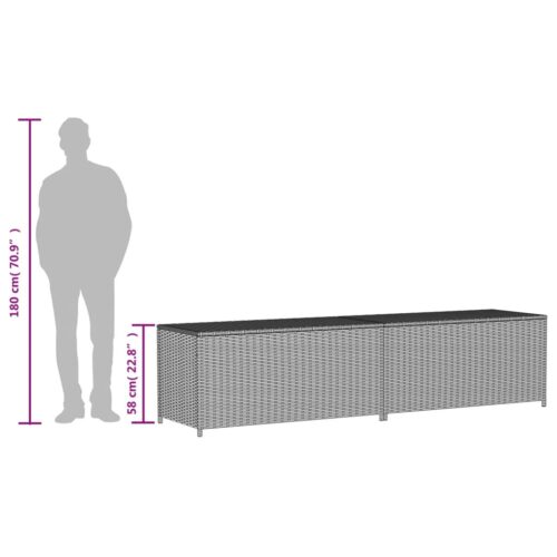 Garden Storage Box Mix Beige 469L Poly Rattan - Image 10