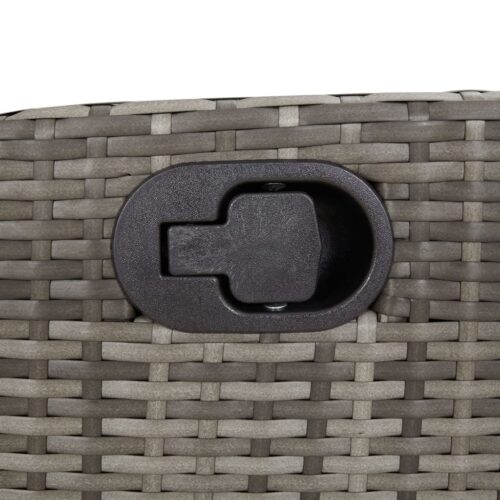 3-Piece Garden Dining Set with Cushions Grey Poly Rattan Wicker Outdoor Patio Furniture - Image 5