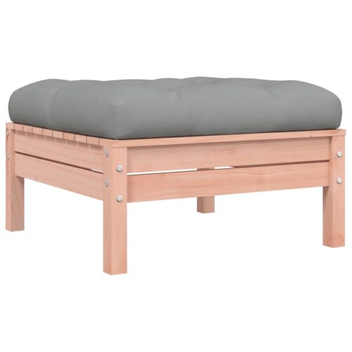 2pcs Outdoor Footstool Garden Patio Bench Ottoman Chair Seat Wood Timber Grey - Image 5