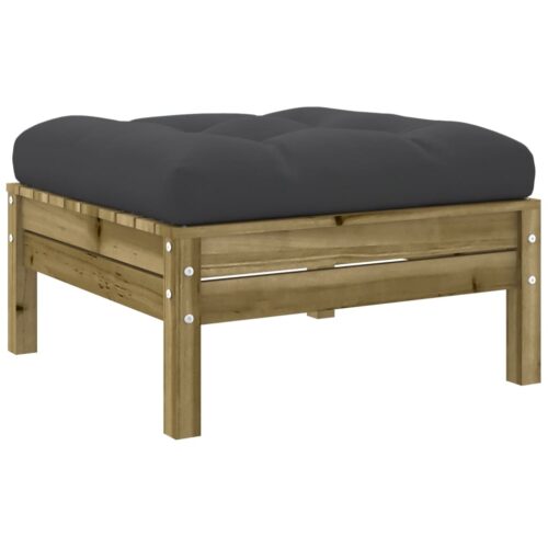 2pcs Outdoor Footstool Garden Patio Bench Ottoman Chair Seat Pine Wood - Image 8