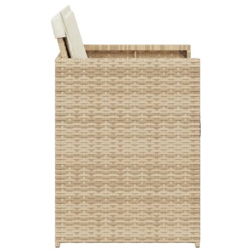 Garden Chairs with Cushions 4pcs Beige Poly Rattan - Image 5