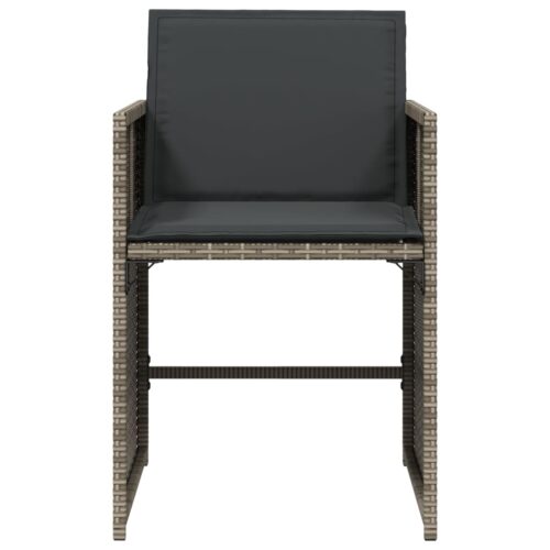 Garden Chairs with Cushions 4pcs Grey Poly Rattan - Image 5