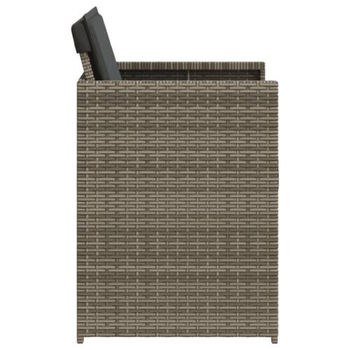 Garden Chairs with Cushions 4pcs Grey Poly Rattan - Image 6
