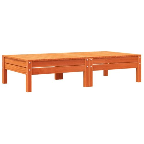 2pcs Outdoor Footstool Garden Patio Bench Ottoman Chair Seat Pine Wood - Image 4